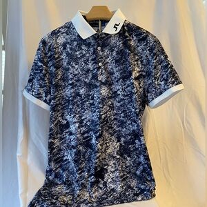 Men's J.Lindeberg Blue Patterned Polo Shirt